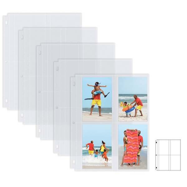 Better Office Products Photo Album Refill Sheets, For 3.5 x 5 Inch Photos, Heavyweight, Diamond Clear, 50PK 32450